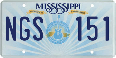 MS license plate NGS151