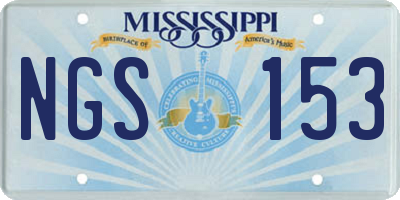 MS license plate NGS153