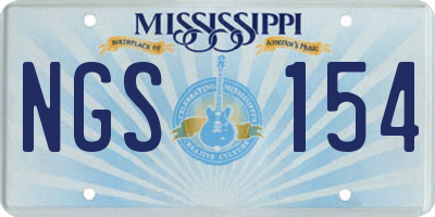 MS license plate NGS154