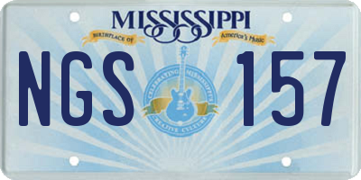 MS license plate NGS157