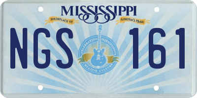 MS license plate NGS161