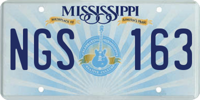 MS license plate NGS163