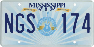MS license plate NGS174