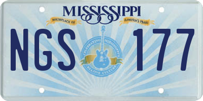 MS license plate NGS177