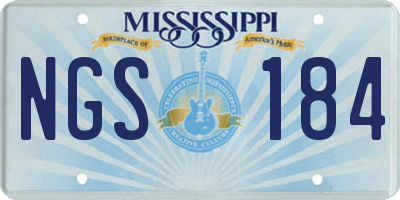 MS license plate NGS184