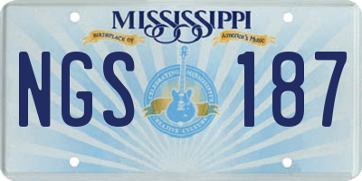 MS license plate NGS187