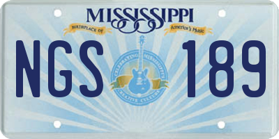 MS license plate NGS189