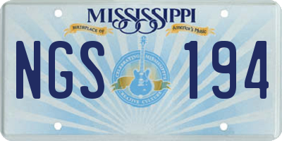 MS license plate NGS194