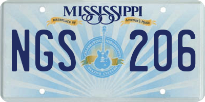 MS license plate NGS206