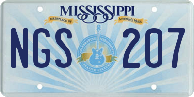 MS license plate NGS207