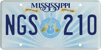 MS license plate NGS210
