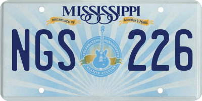 MS license plate NGS226