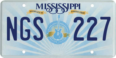 MS license plate NGS227