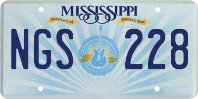 MS license plate NGS228