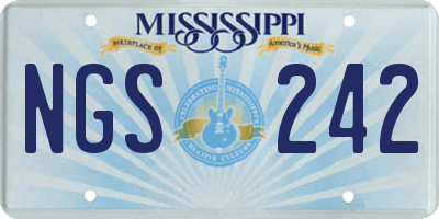 MS license plate NGS242