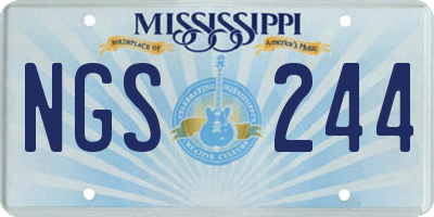 MS license plate NGS244