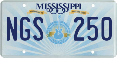 MS license plate NGS250