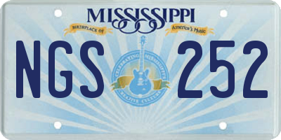 MS license plate NGS252