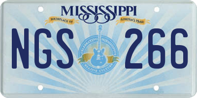 MS license plate NGS266