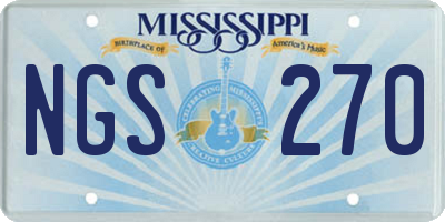 MS license plate NGS270