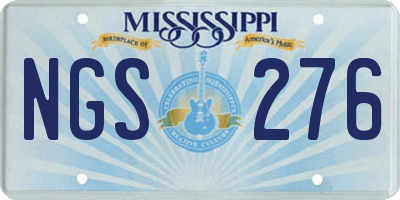 MS license plate NGS276