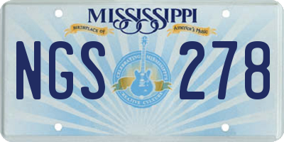 MS license plate NGS278