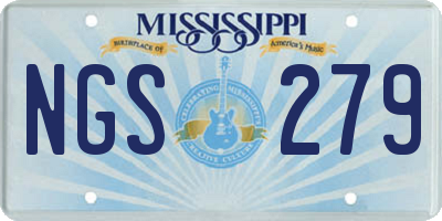 MS license plate NGS279