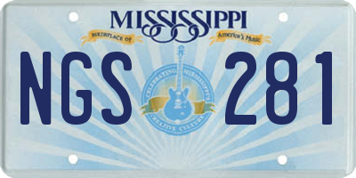 MS license plate NGS281
