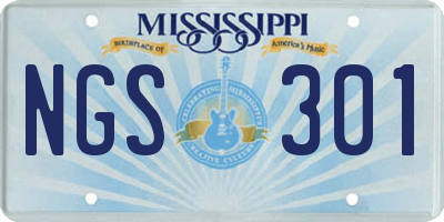MS license plate NGS301