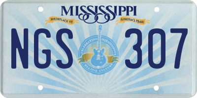 MS license plate NGS307