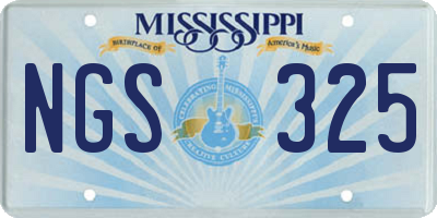 MS license plate NGS325