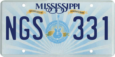 MS license plate NGS331