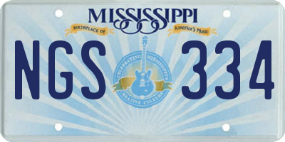 MS license plate NGS334