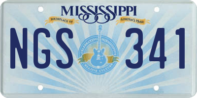 MS license plate NGS341
