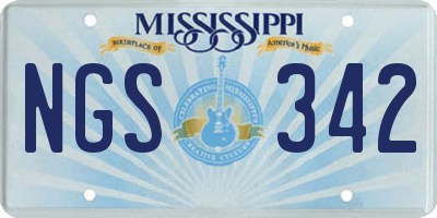 MS license plate NGS342