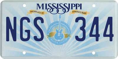 MS license plate NGS344