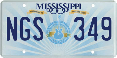 MS license plate NGS349