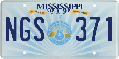 MS license plate NGS371