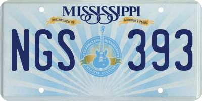 MS license plate NGS393