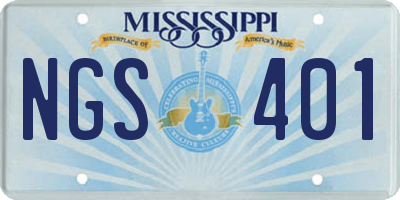 MS license plate NGS401