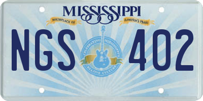 MS license plate NGS402