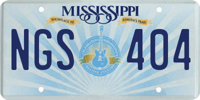 MS license plate NGS404