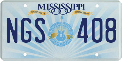 MS license plate NGS408