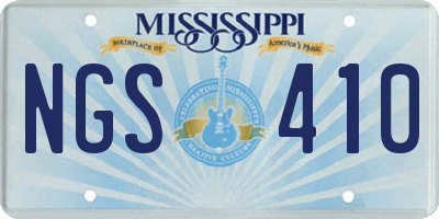 MS license plate NGS410