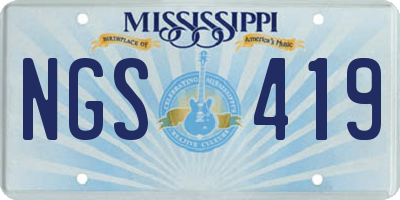 MS license plate NGS419