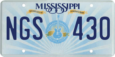 MS license plate NGS430