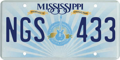 MS license plate NGS433
