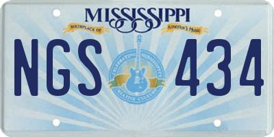 MS license plate NGS434