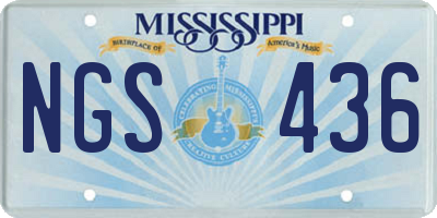MS license plate NGS436