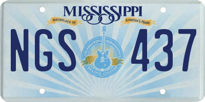 MS license plate NGS437